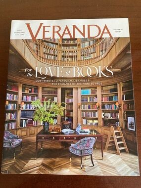 Veranda Magazine back issue Jan-Feb. 2025 Love of Books